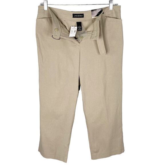 Lane Bryant Crop Pants 14 Tan Khaki Stretch New - Picture 7 of 10